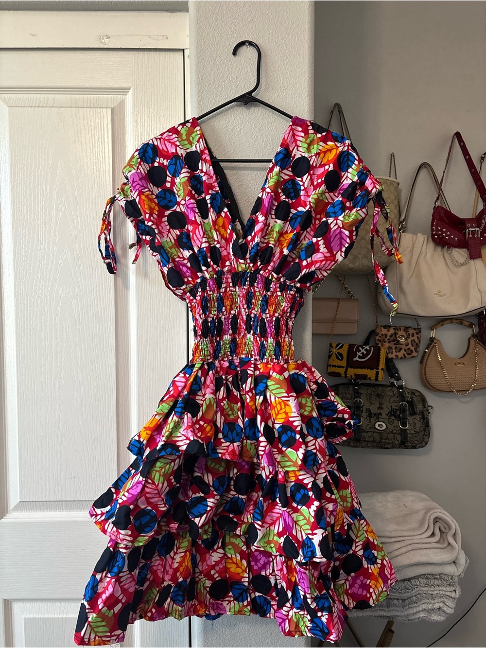 Colorful Floral Ruffled Sundress - Picture 3 of 4
